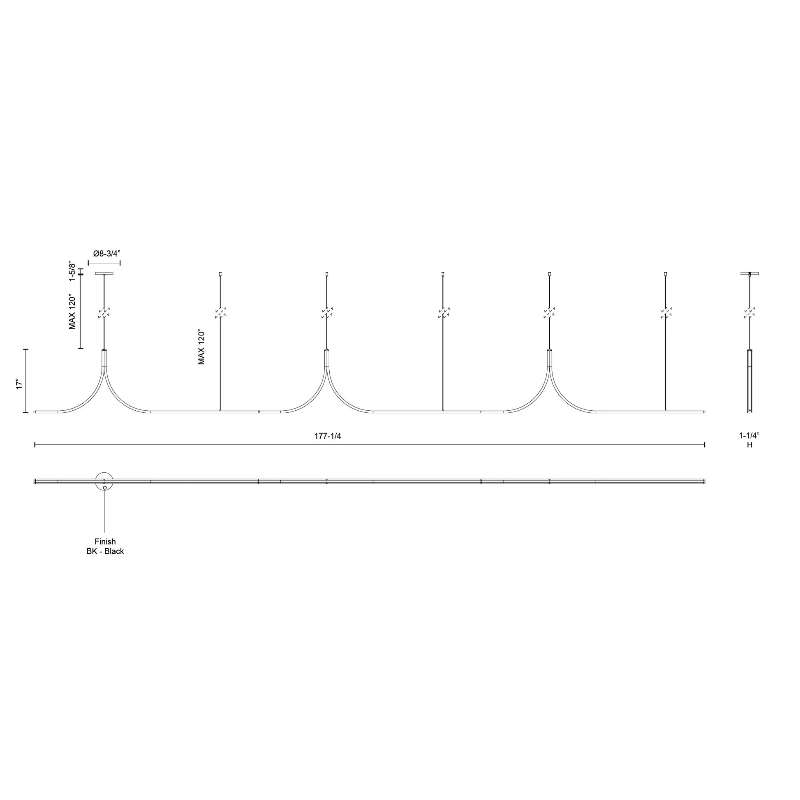 Kuzco LP17915 Thread 1-lt 15-ft LED Linear Pendant
