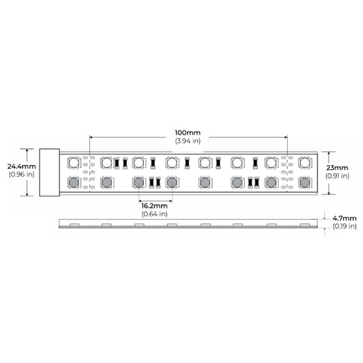 Core LSPW80-RGBW 32-ft Outdoor Color-Changing+White LED Strip Light, 8.8W/ft., 24V