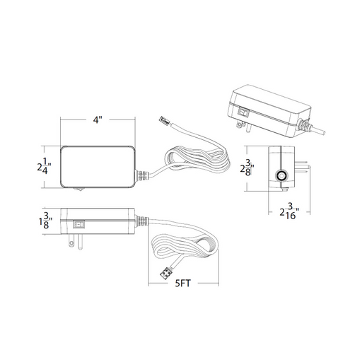 WAC LU-2460D 60W Under Cabinet Strip Transformer