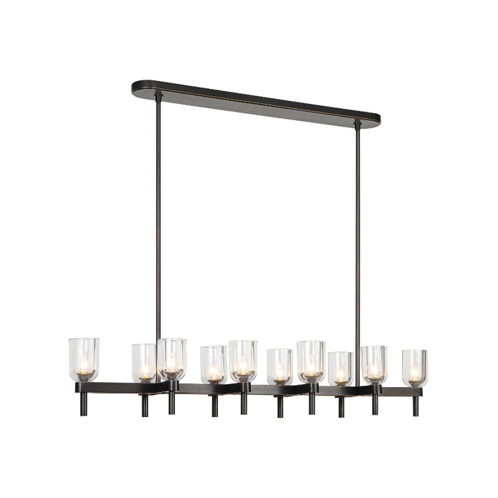 Alora LP338052 Lucian 10-lt 52" Linear Pendant - Urban Bronze/Clear Crystal