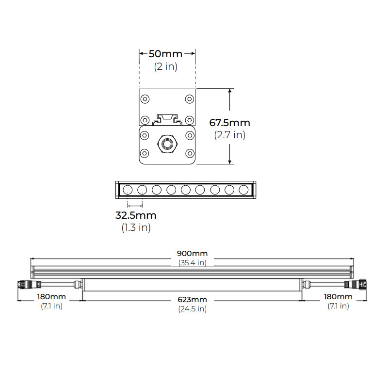 Core LWW120-MP 36" 27W Medium Power Linear LED Wall Washer, 120V-277V