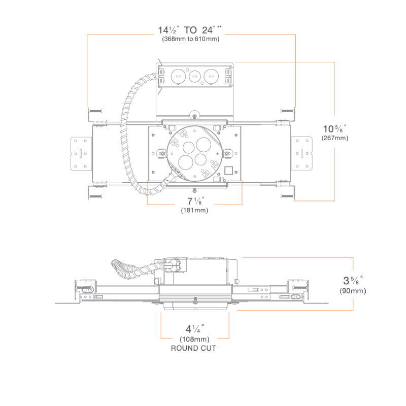 DMF M4LTRS M Series 4" Round New Construction Low Profile Housing