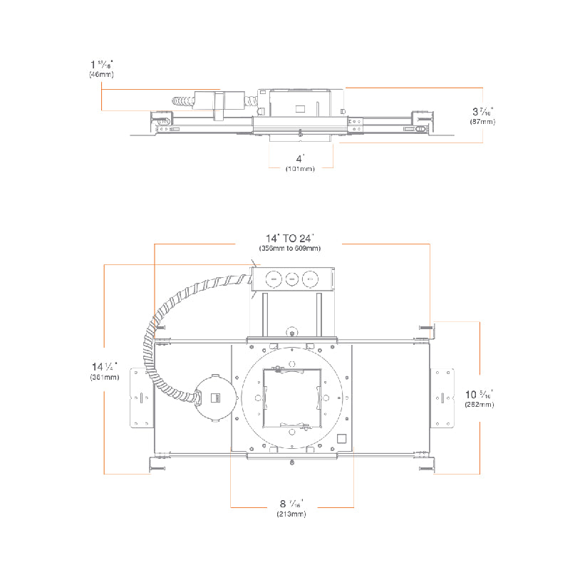DMF M4NCSN M Series 4" Square New Construction Non-IC Housing