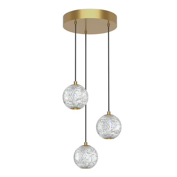 Alora MP321203 Marni 3-lt 11" LED Pendant - Natural Brass