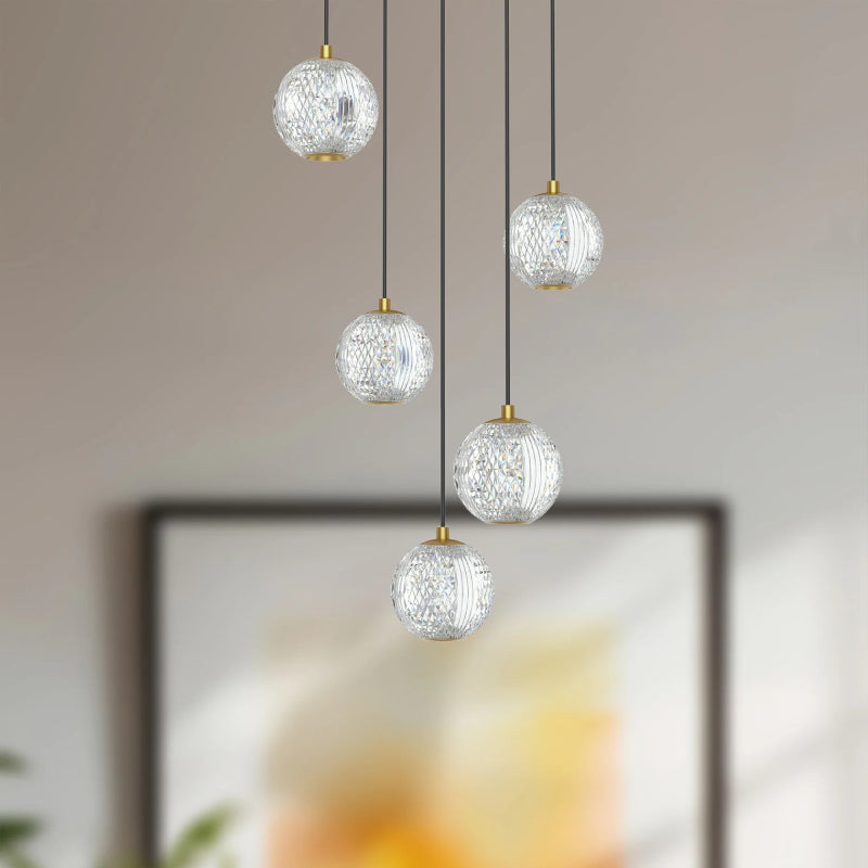 Alora MP321205 Marni 5-lt 15" LED Pendant - Natural Brass
