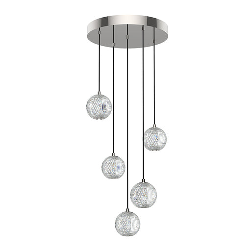Alora MP321205 Marni 5-lt 15" LED Pendant - Polished Nickel