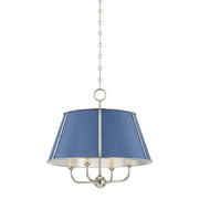 Hudson Valley MDS120 Cambridge 4-lt 20" Chandelier - Polished Nickel/Soft French Blue