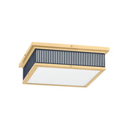 Hudson Valley MDS1900 Ashdown 1-lt 14" LED Flush Mount - Aged Brass/Darkest Blue