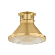 Hudson Valley MDS2402 Highclere 1-lt 13" Flush Mount - Aged Brass