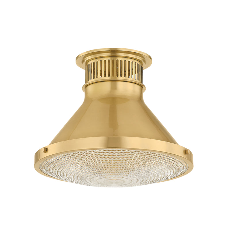 Hudson Valley MDS2402 Highclere 1-lt 13" Flush Mount - Aged Brass
