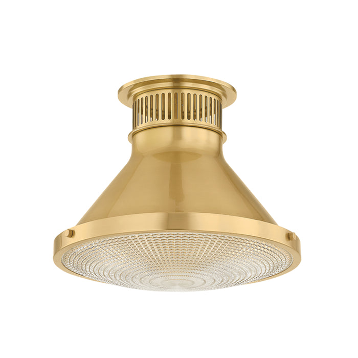 Hudson Valley MDS2402 Highclere 1-lt 13" Flush Mount - Aged Brass
