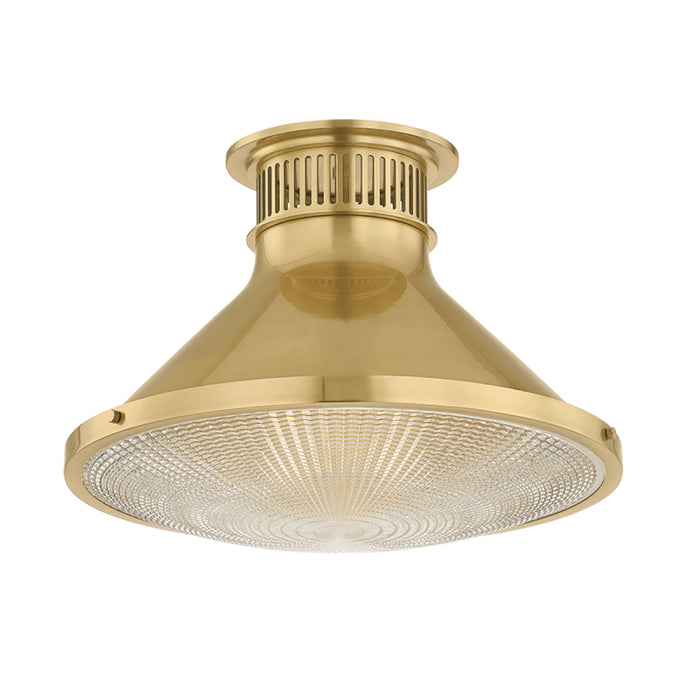 Hudson Valley MDS2403 Highclere 1-lt 18" Flush Mount - Aged Brass
