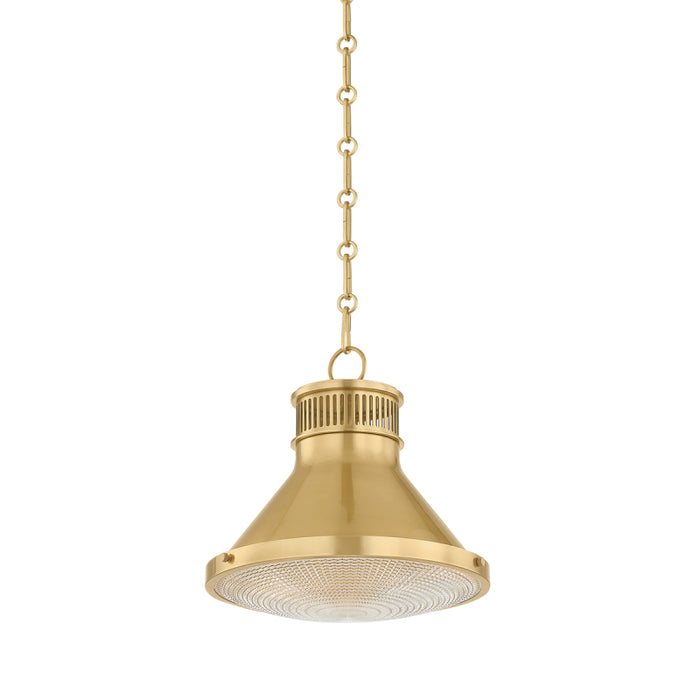 Hudson Valley MDS2404 Highclere 1-lt 13" Pendant - Aged Brass