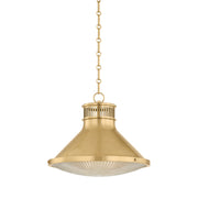 Hudson Valley MDS2405 Highclere 1-lt 18" Pendant - Aged Brass