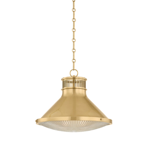 Hudson Valley MDS2405 Highclere 1-lt 18" Pendant - Aged Brass