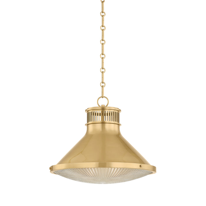 Hudson Valley MDS2405 Highclere 1-lt 18" Pendant - Aged Brass