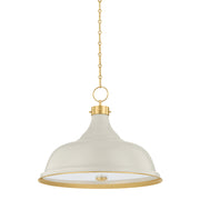 Hudson Valley MDS300L Painted No. 1 4-lt 24" Pendant - Aged Brass/Off-White