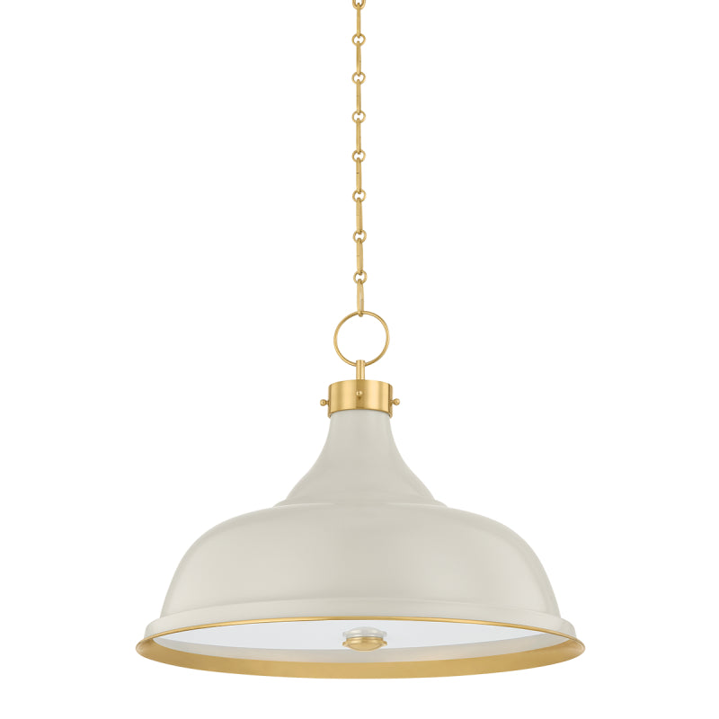Hudson Valley MDS300L Painted No. 1 4-lt 24" Pendant - Aged Brass/Off-White