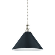Hudson Valley MDS352L Painted No. 2 1-lt 21" Pendant - Polished Nickel/Darkest Blue