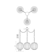Alora Mood MP579712 Cherise 3-lt 12" Multi Pendant