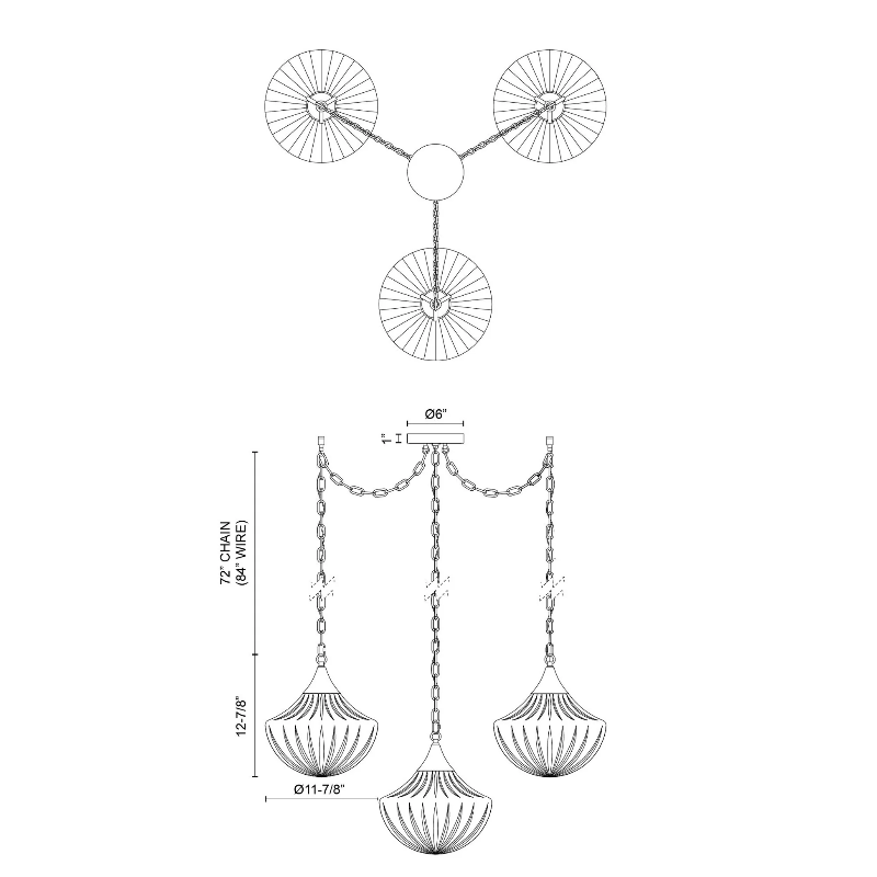 Alora Mood MP651312 Farrah 3-lt 12" Multi Pendant