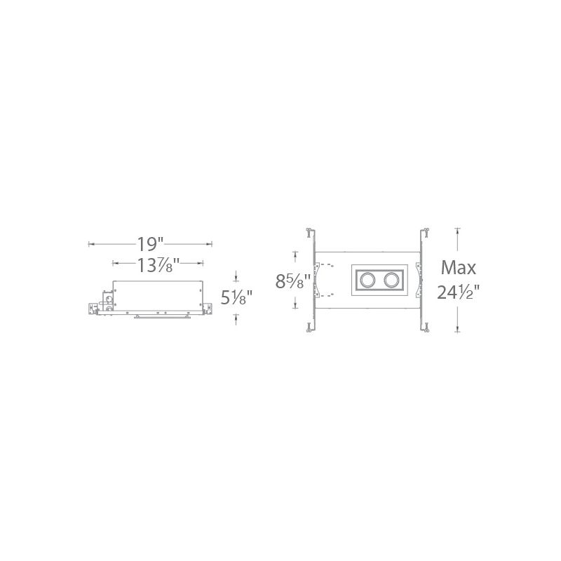 WAC MT-3LD211NA Mini LED Multiple Spots 2 Light New Construction Housing with Light Engine and Trim