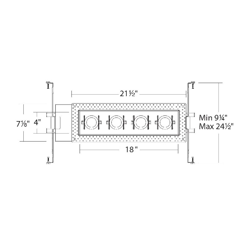 WAC MT-4415L Silo Multiples 4 Light Non-IC Rated Housing with Light Engine and Invisible Trim