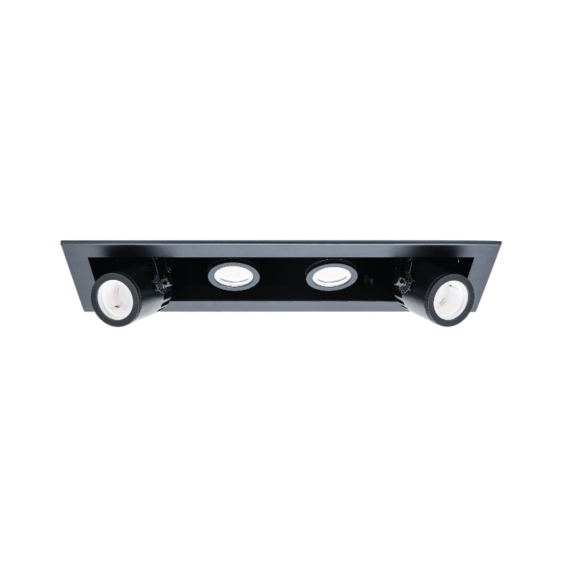 WAC MT-4415T Silo Multiples 4 Light Non-IC Rated Housing with Light Engine and Trim - Black/Black