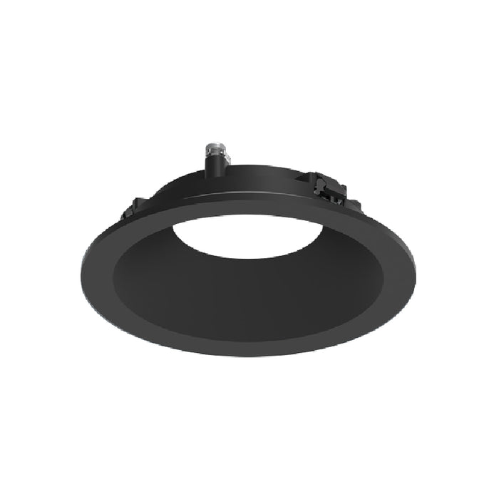 Nora NAPF-3RDN 3" Apollo Round Flanged Downlight Trim with Clear Lens - Black