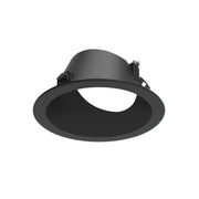 Nora NAPF-3RWW 3" Apollo Round Flanged Wall Wash Trim with Clear Lens - Black