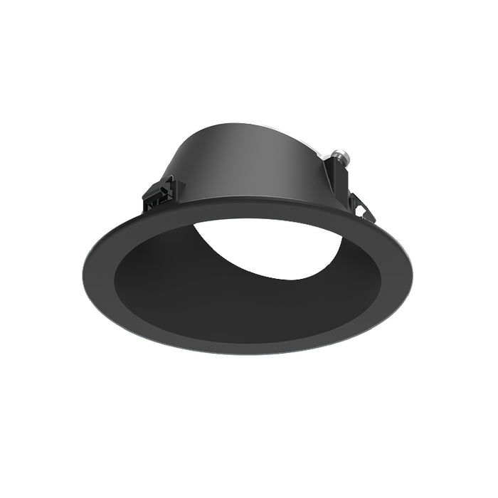 Nora NAPF-3RWW 3" Apollo Round Flanged Wall Wash Trim with Clear Lens - Black