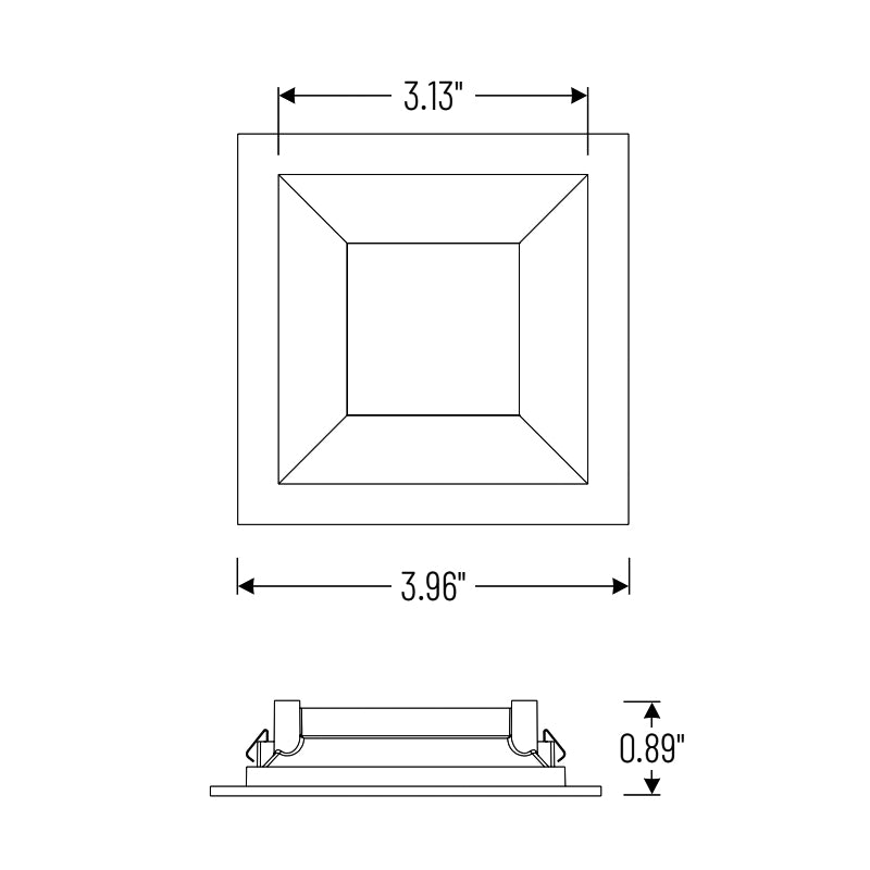Nora NAPF-3SDN 3" Apollo Square Flanged Downlight Trim