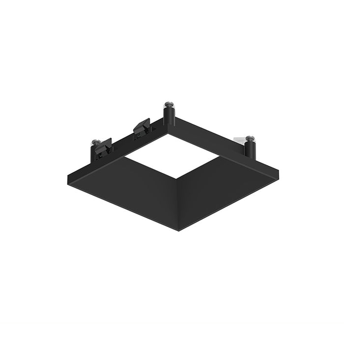 Nora NAPT-3SDN/CL 3" Apollo Square Flangeless Downlight Trim with Clear Lens - Black