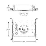 Nora NHAPIC-3S05L2 3" Apollo Square IC Air-Tight Housing with Field Changeable Optics, 1500 Lumen, 120-277V, 0.5" to 0.875" Ceiling Thickness