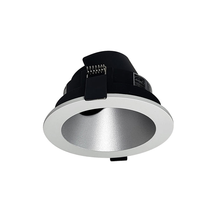 Nora NIOC-4RSLA 4" Iolite Can-less Round Adjustable Slot Trim - Haze Reflector / Matte Powder White Flange