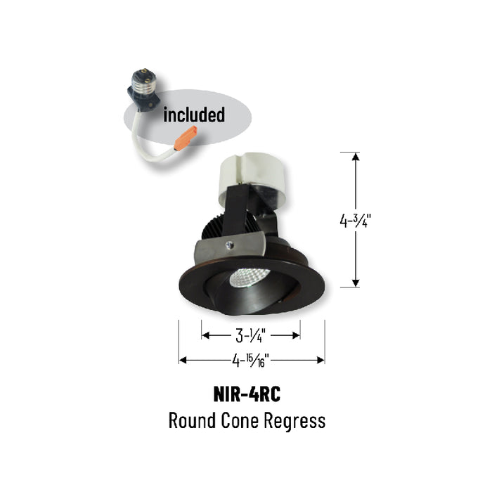 Nora NIR-4RC Iolite 4" Round Adjustable Cone Reflector Retrofit