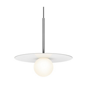Pablo Designs Bola Disc 12" LED Pendant - Matte White/Chrome