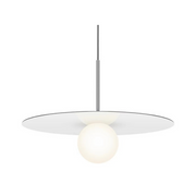 Pablo Designs Bola Disc 22" LED Pendant - Matte White/Chrome