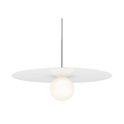 Pablo Designs Bola Disc 32" LED Pendant - Gloss White/Chrome