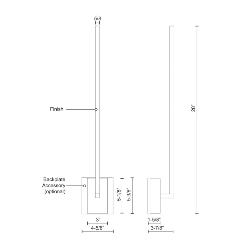 Kuzco WS25125 Pandora 28" Tall LED Wall Sconce