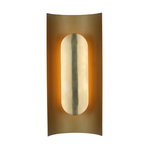 Visual Comfort PBWS502 Shielded 18" Tall LED Wall Sconce - Hand Rubbed Antique Brass