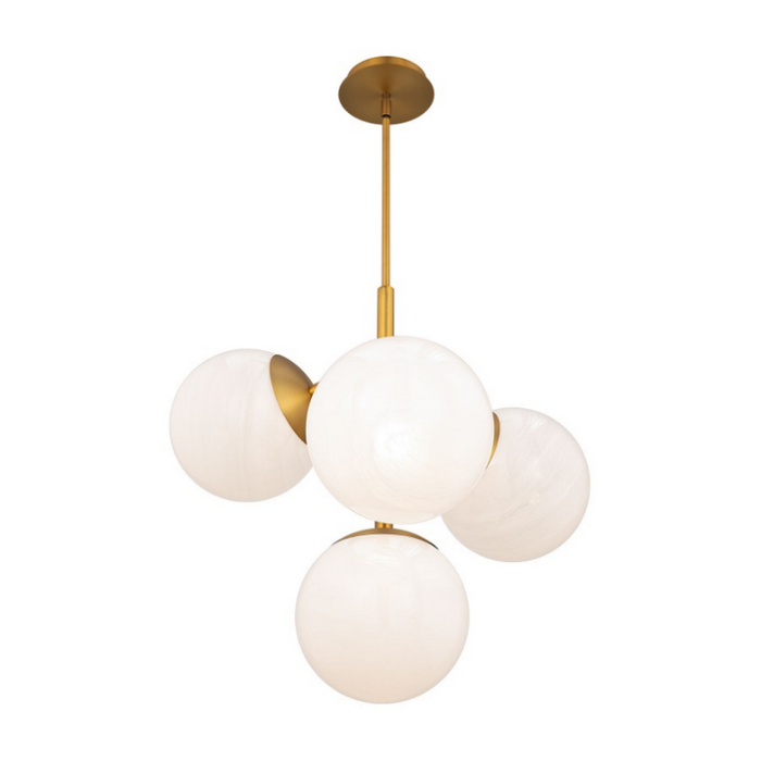 dweLED PD-23527 Quattro 4-lt 27" LED Pendant - Aged Brass