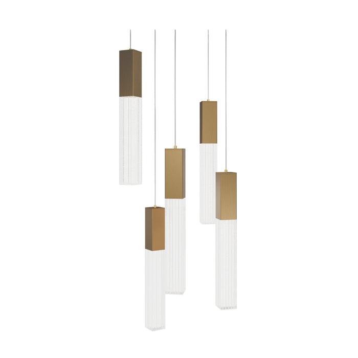 Modern Forms PD-30803R Cinema 3-lt 12" LED Pendant - Aged Brass