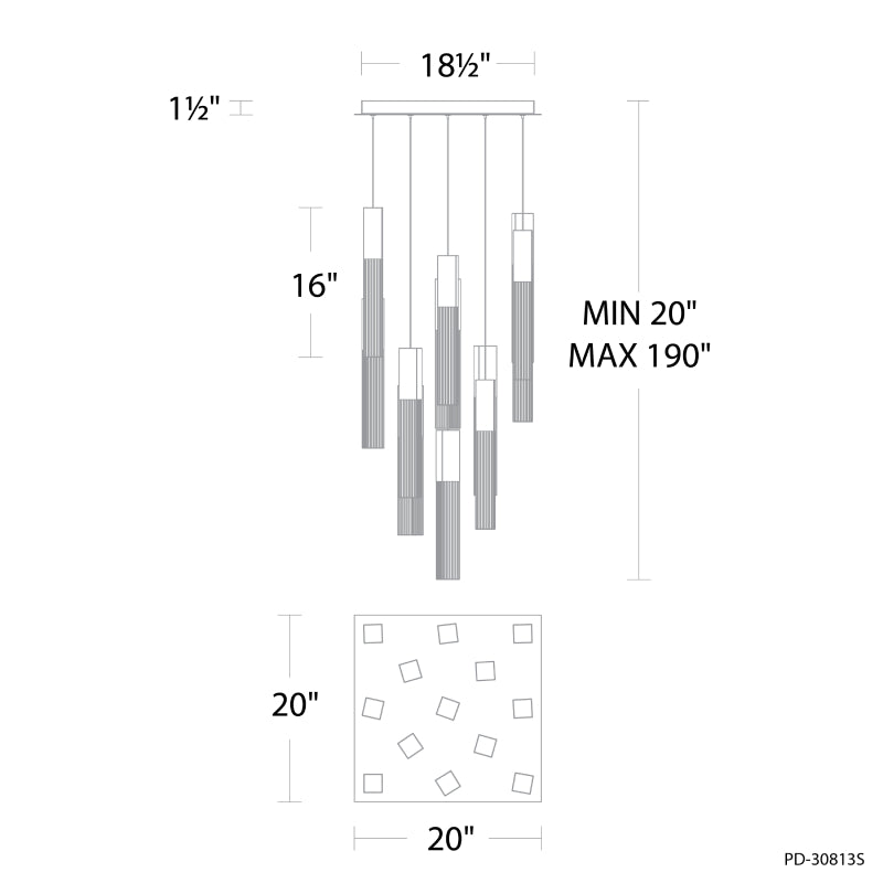 Modern Forms PD-30813S Cinema 13-lt 20" LED Pendant