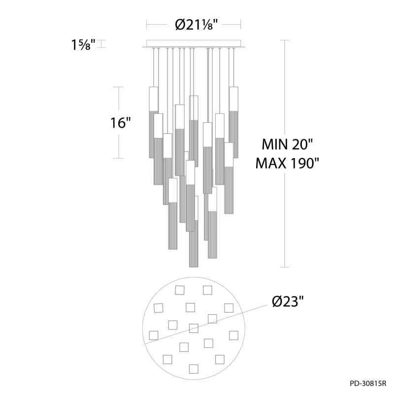 Modern Forms PD-30815R Cinema 15-lt 23" LED Pendant