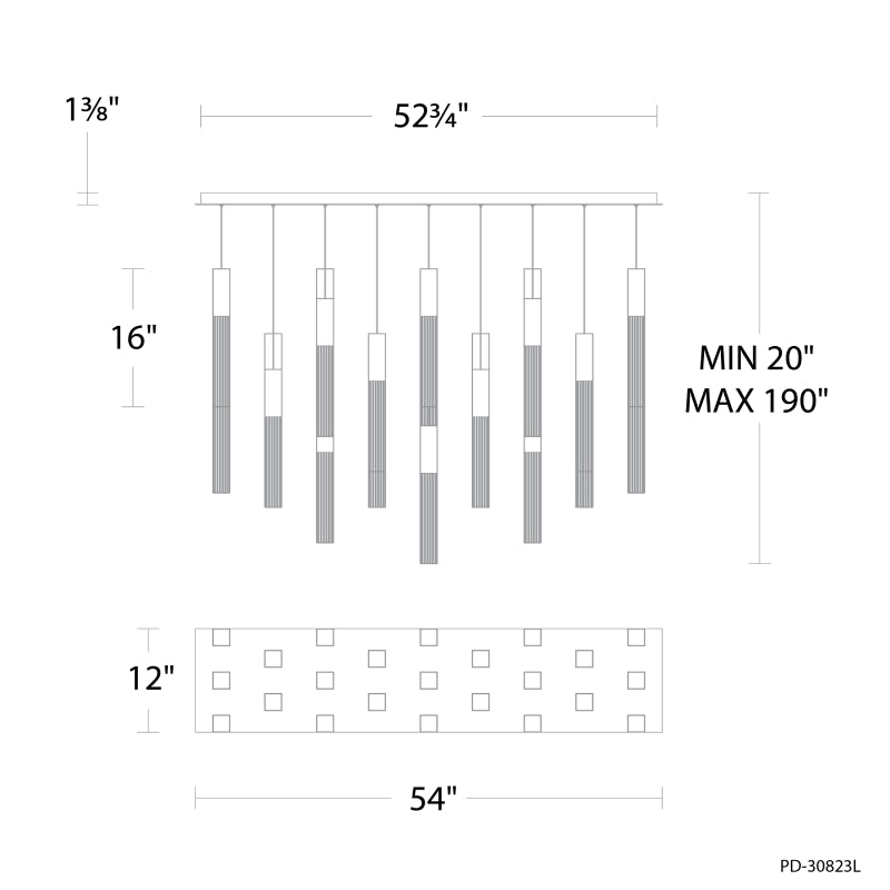 Modern Forms PD-30823L Cinema 23-lt 54" LED Pendant