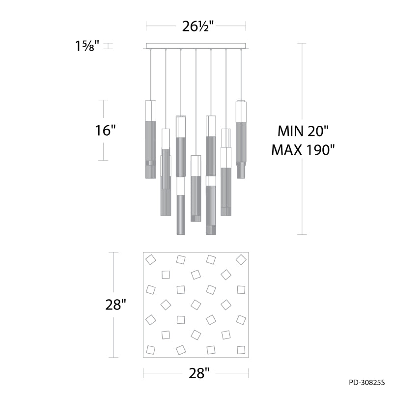 Modern Forms PD-30825S Cinema 25-lt 28" LED Pendant