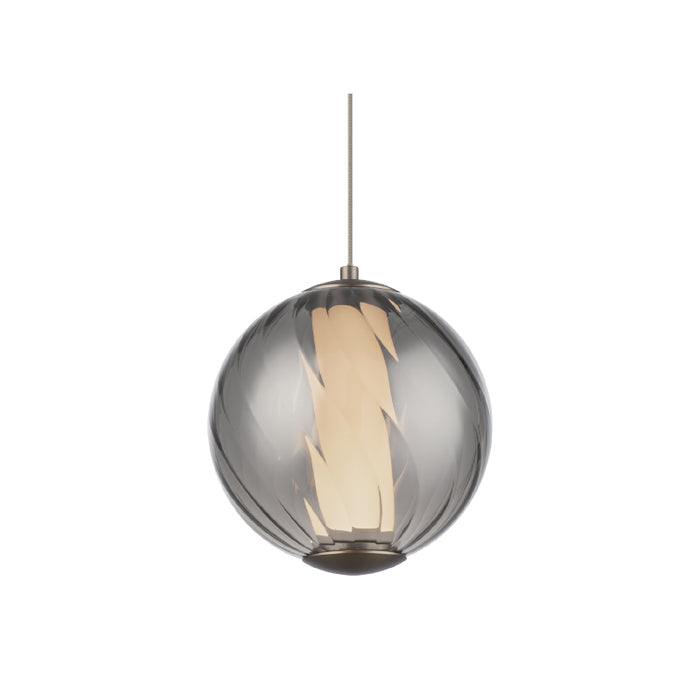 Modern Forms PD-32507 Swirly 1-lt 6" LED Pendant - Brushed Nickel