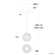 Modern Forms PD-32507 Swirly 1-lt 6" LED Pendant