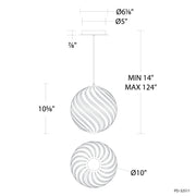 Modern Forms PD-32511 Swirly 1-lt 10" LED Pendant